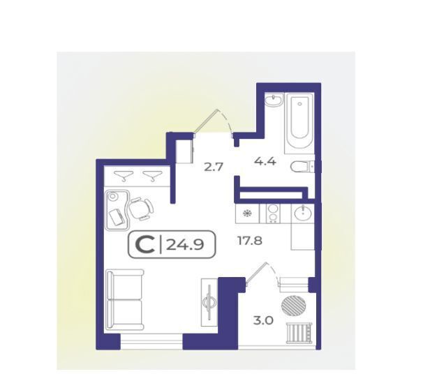 квартира г Тюмень р-н Ленинский ул Дамбовская 29 корп. 2 фото 2