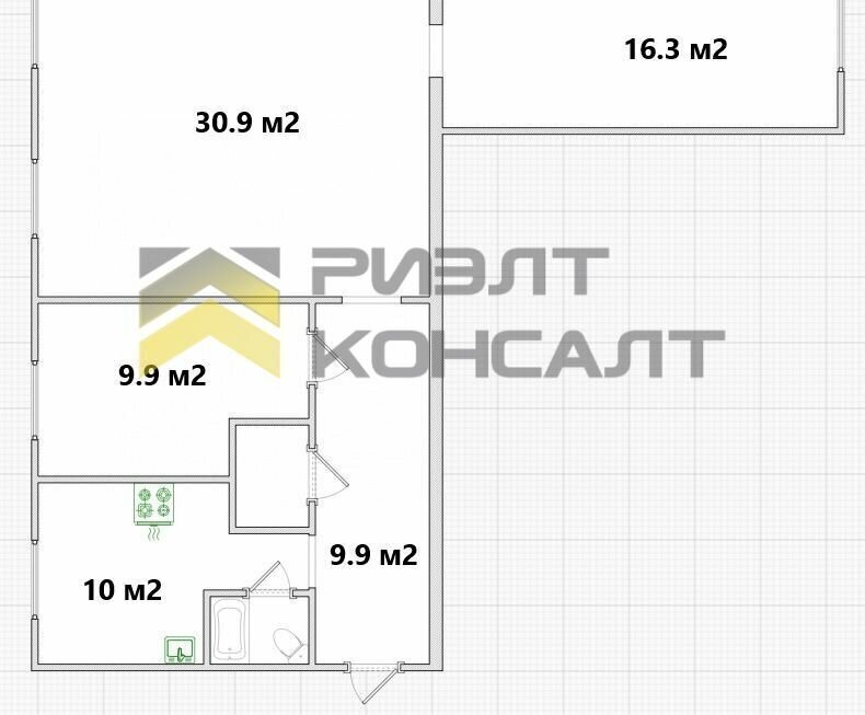 квартира р-н Горьковский рп Горьковское ул Маяковского 27 фото 26