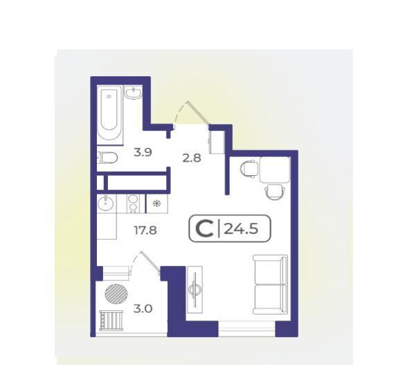 квартира г Тюмень р-н Ленинский ул Дамбовская 29 корп. 3 фото 2