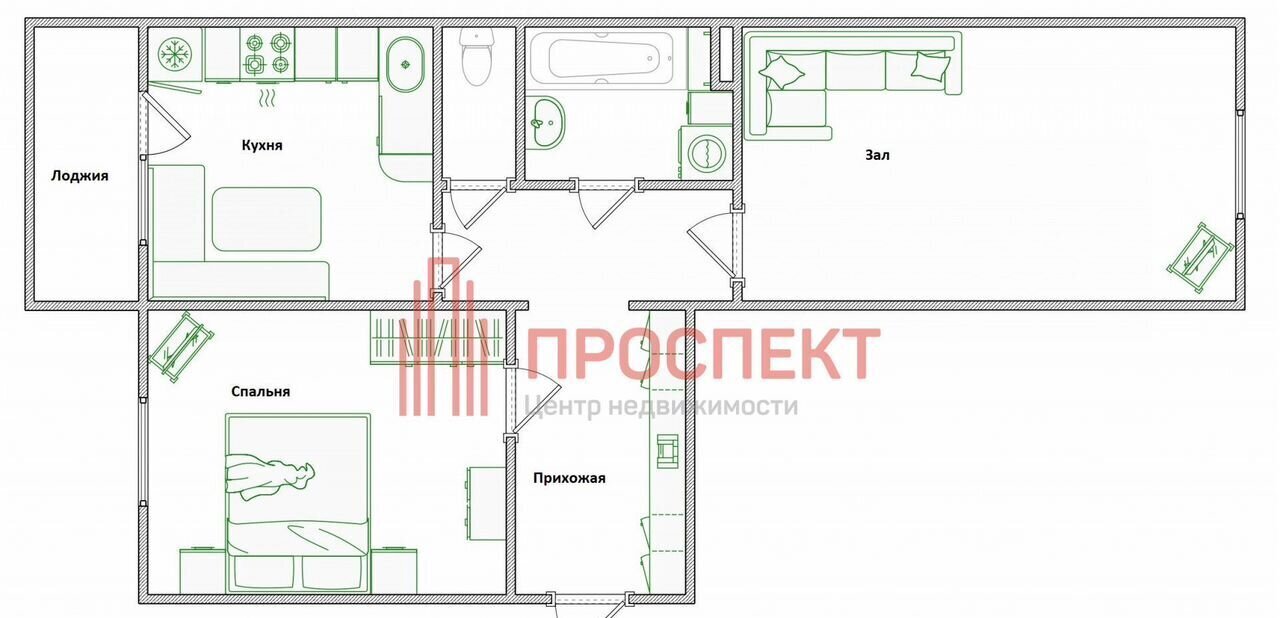 квартира г Пенза Пенза-4 ул Бородина 12а р-н Октябрьский фото 21