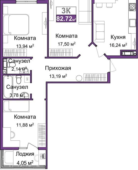 квартира г Симферополь р-н Центральный микрорайон «Город Мира» фото 1