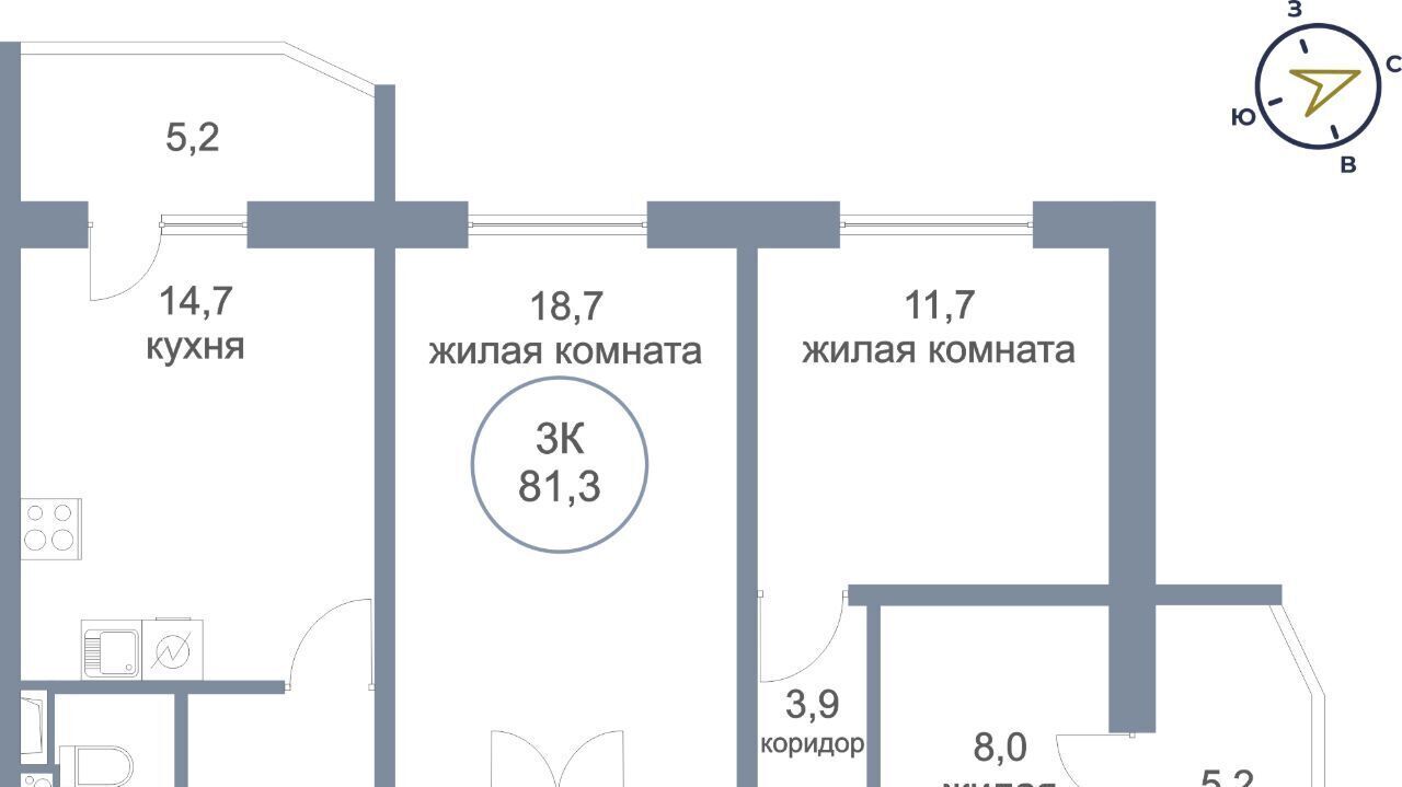 квартира г Сургут тракт Югорский 52/2 фото 1