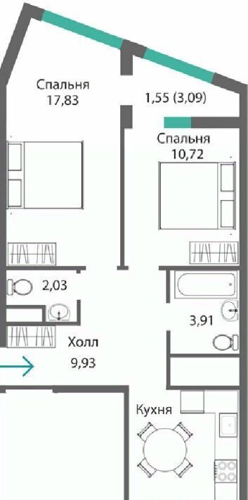 квартира г Симферополь р-н Киевский Крымская Роза фото 1