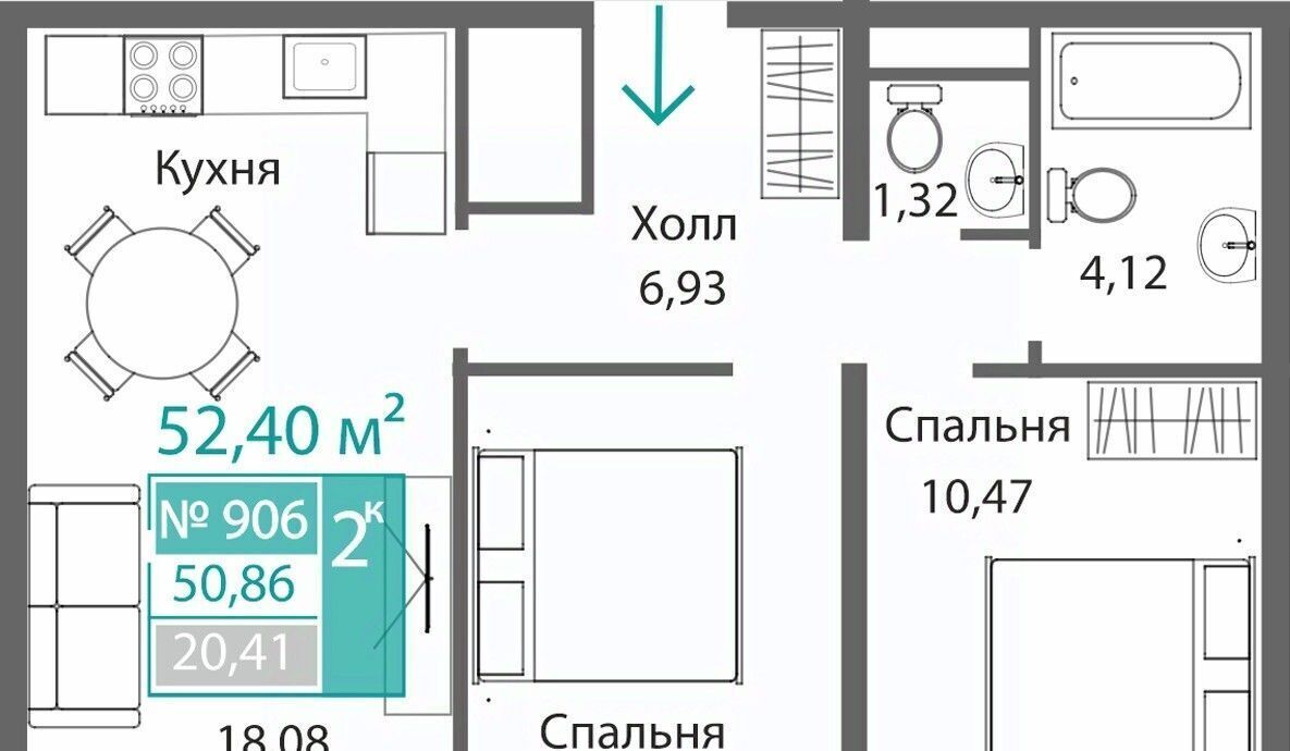 квартира г Симферополь р-н Киевский Крымская Роза фото 1