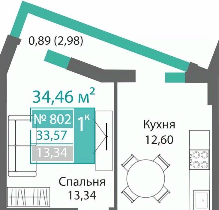 квартира г Симферополь р-н Киевский Крымская Роза фото 1