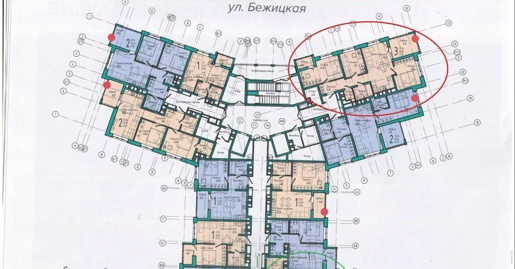 квартира г Брянск р-н Советский Бежицкая ул., 21Б фото 16