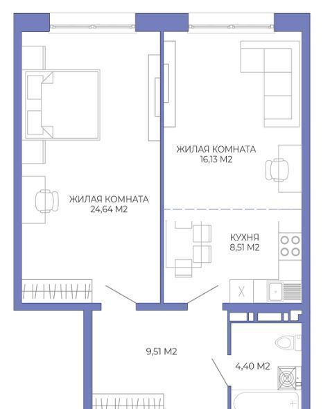 квартира г Пенза Пенза-4 ул Побочинская 2 р-н Октябрьский фото 4