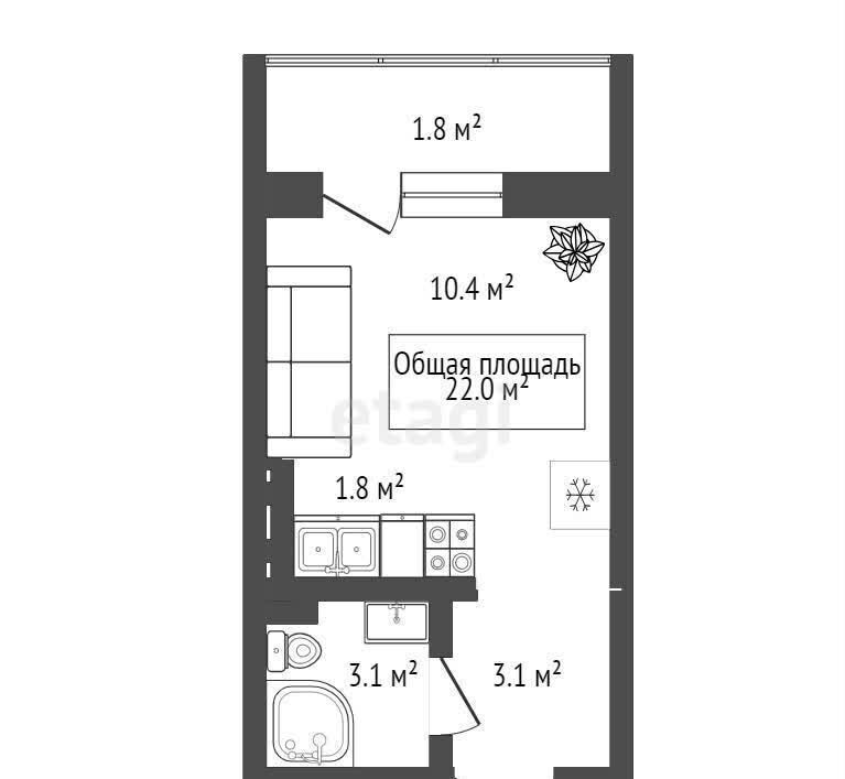 квартира г Новосибирск р-н Ленинский ул Спортивная жилой район «Чистая Слобода» с 44 фото 11