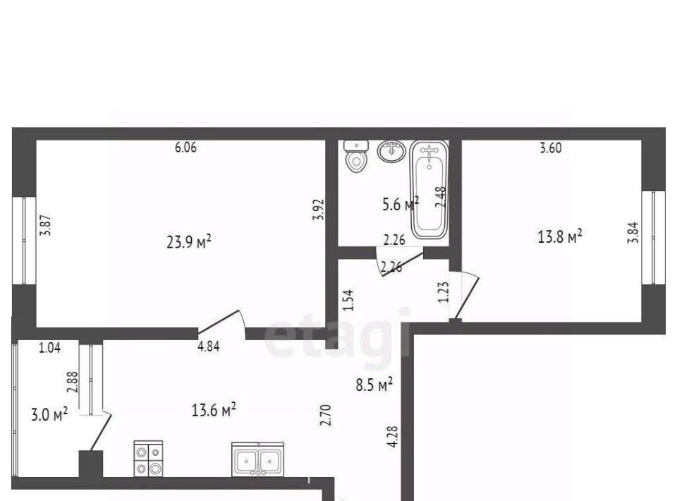 квартира г Калининград р-н Ленинградский ул В.Бусловского 1 фото 32