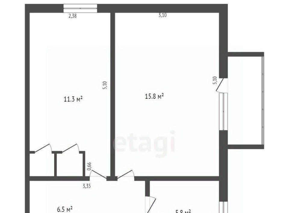 квартира г Мыски ул Кузнецкая 3 фото 10