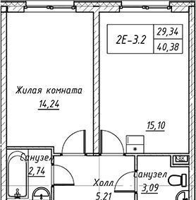 квартира г Санкт-Петербург метро Улица Дыбенко р-н Невский ул Архивная 9к/1 фото 15