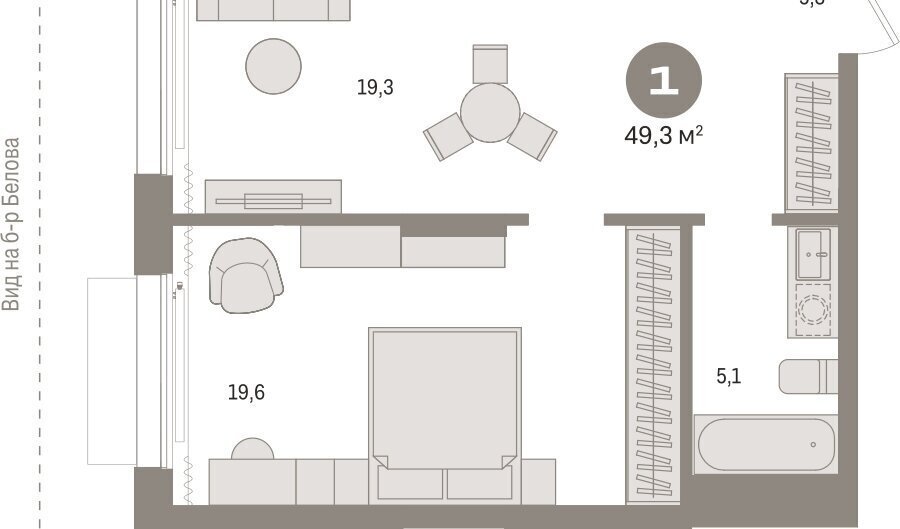 квартира г Омск Кварталы Драверта 1 Кировский АО фото 2