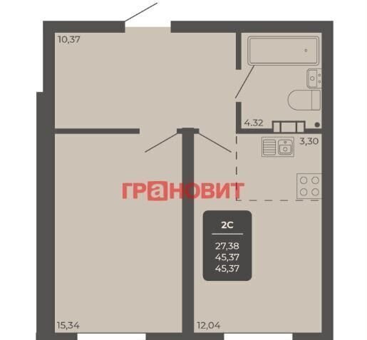 квартира г Новосибирск р-н Октябрьский Октябрьская ул Автогенная 75 дом «NOVA-апарт» фото 1