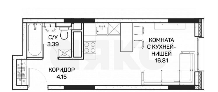 квартира г Москва метро Бибирево ул Корнейчука 27 Апарт-комплекс «Clementine» муниципальный округ Бибирево фото 4