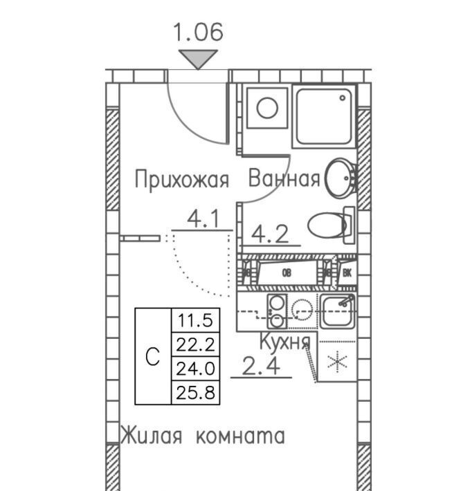 квартира г Владивосток р-н Ленинский ул Расула Гамзатова 7к/2 фото 1