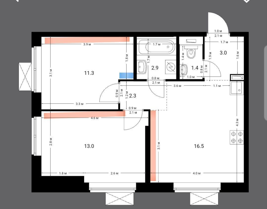 квартира г Москва метро Щербинка ш Варшавское 282к/1 фото 11