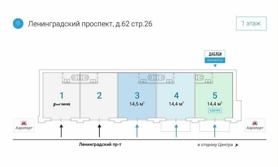 торговое помещение г Москва метро Аэропорт пр-кт Ленинградский 62с/26 фото 5