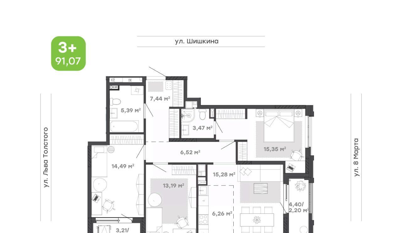квартира г Ижевск р-н Индустриальный ул Шишкина 20к/1 фото 1