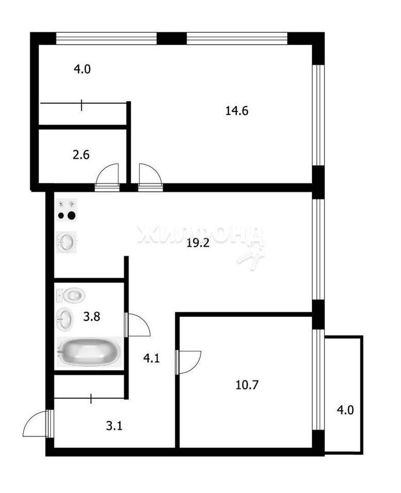 квартира р-н Новосибирский рп Краснообск 3 квартал, д. 1 фото 2