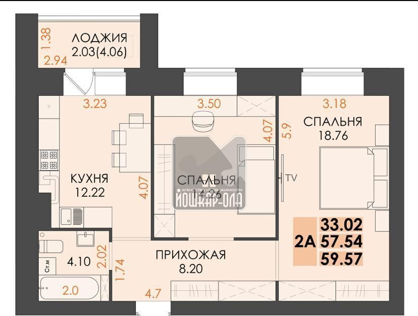 квартира г Йошкар-Ола тракт Сернурский 1 ЖК «Три богатыря» фото 2