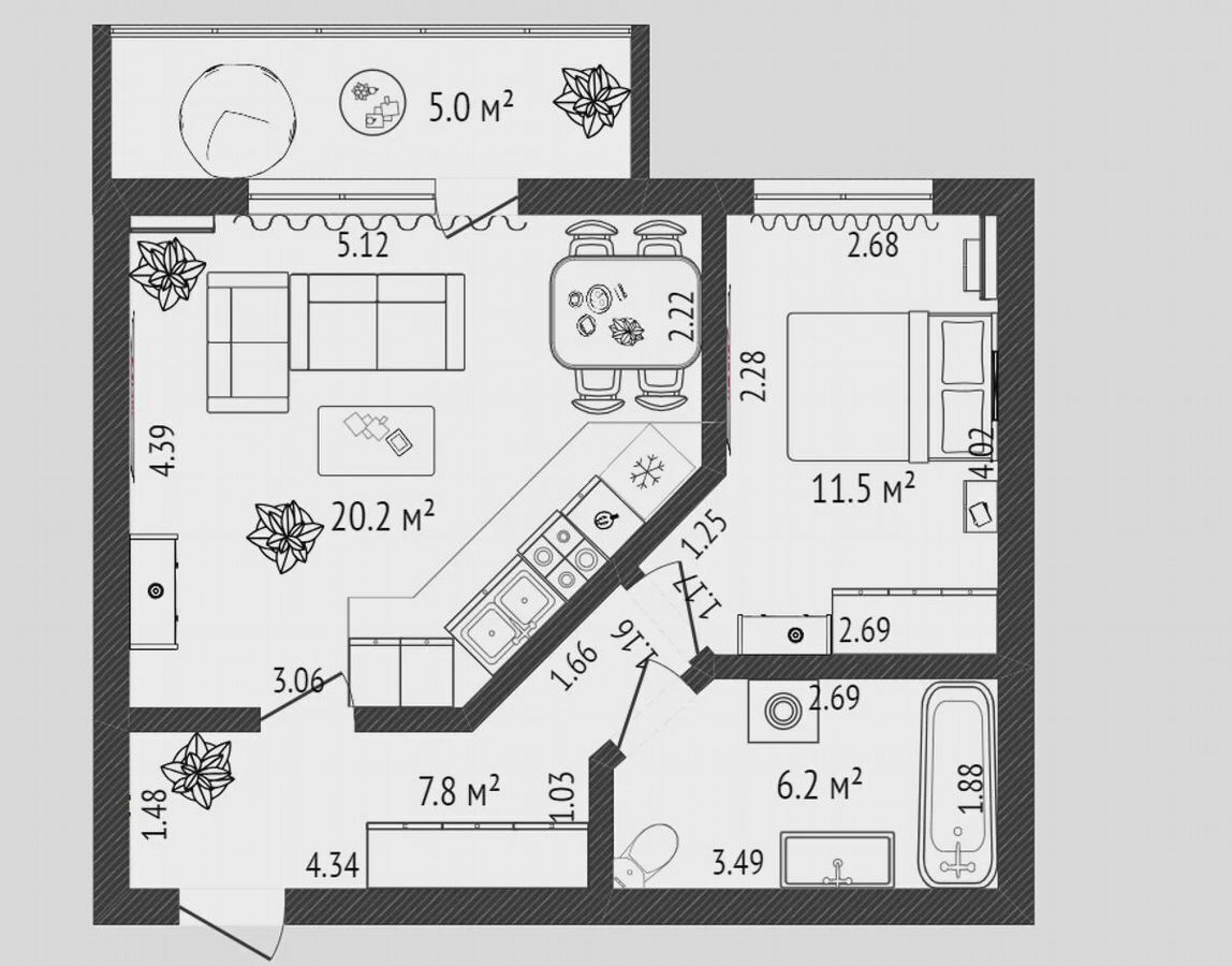 квартира г Тюмень р-н Центральный ул Газовиков 33 фото 9