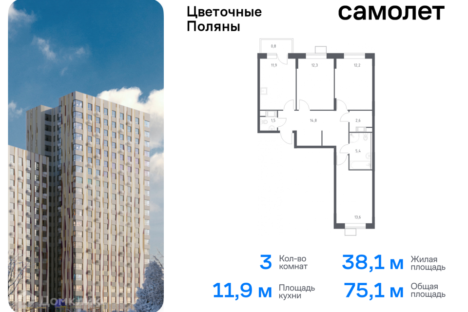 квартира г Москва Новомосковский административный округ, Жилой комплекс Цветочные Поляны фото 1