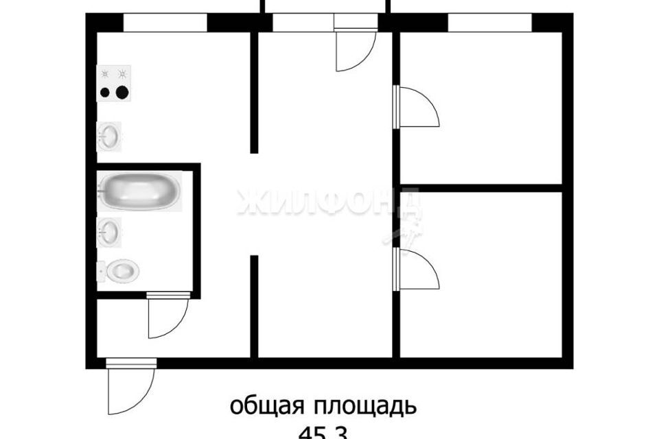 квартира г Новосибирск р-н Ленинский ул Станиславского 21/1 Новосибирск городской округ фото 7