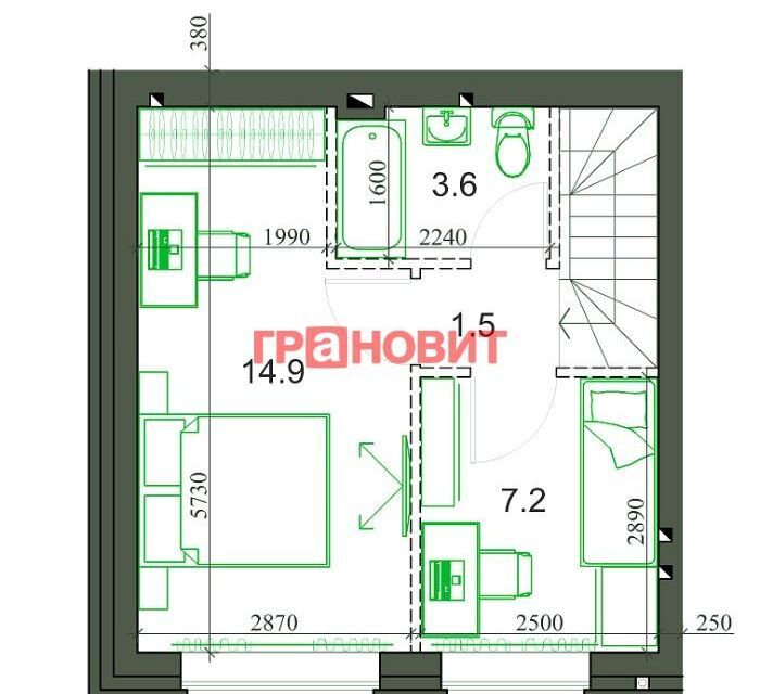 квартира р-н Новосибирский с Новолуговое мкр Березки 2 5-й квартал, 21/1/4 фото 10