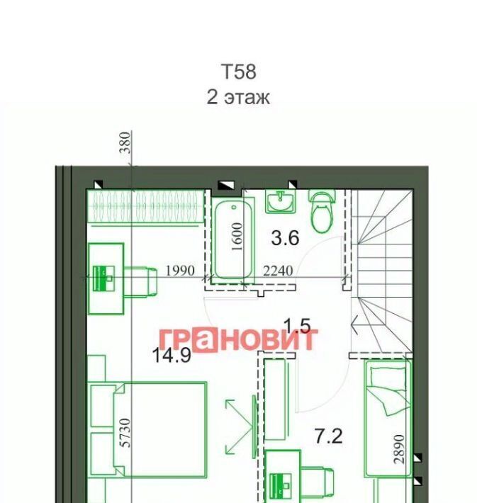 квартира р-н Новосибирский с Новолуговое мкр Березки 2 5-й кв-л, 40/1/1 фото 11