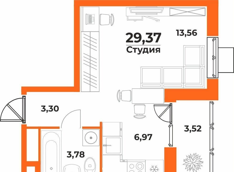 квартира г Хабаровск р-н Железнодорожный ул Воронежская 3 ЖК «Живописный сад» фото 1