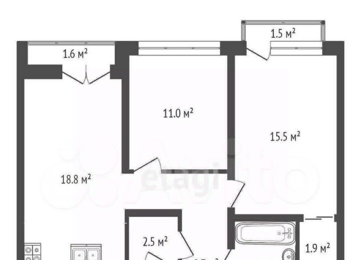 квартира г Тюмень р-н Центральный ул Газовиков 44 фото 18