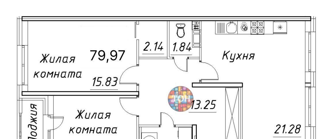 квартира г Санкт-Петербург метро Комендантский Проспект пр-кт Авиаконструкторов 54 фото 2