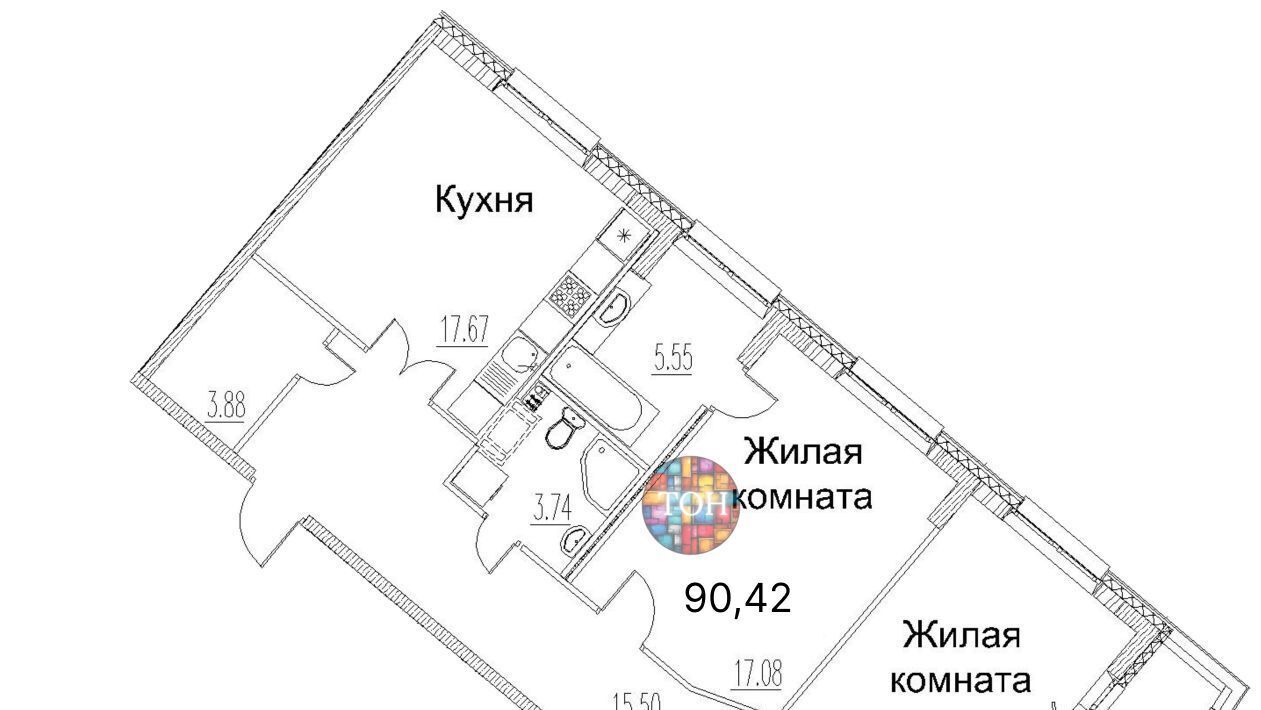 квартира г Санкт-Петербург метро Комендантский Проспект пр-кт Авиаконструкторов 54 фото 7