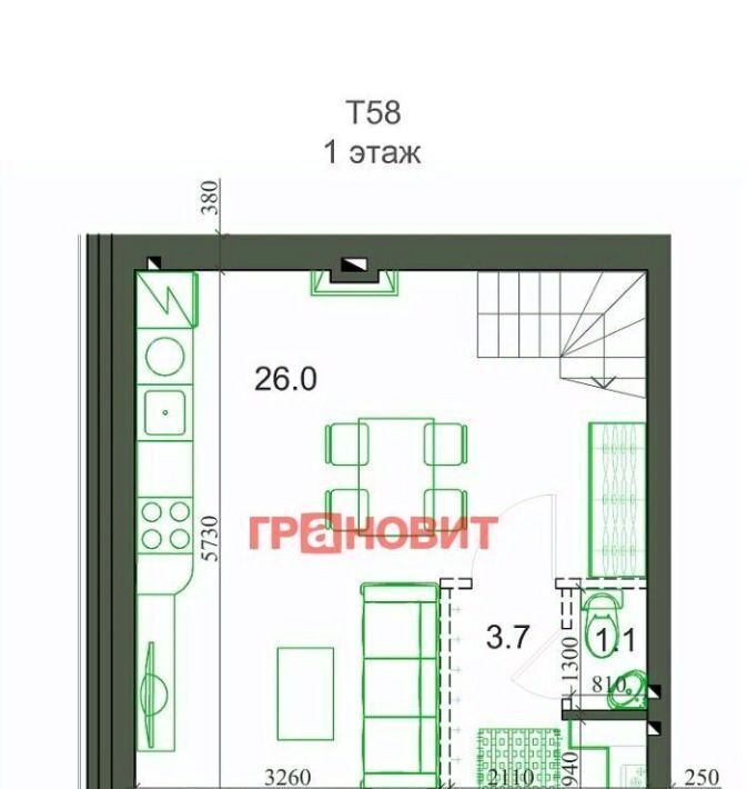 квартира р-н Новосибирский с Новолуговое мкр Березки 2 5-й кв-л, 41/1/3 фото 2