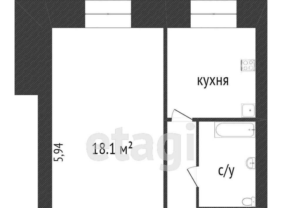 квартира г Сургут проезд Первопроходцев 18 25-й фото 2