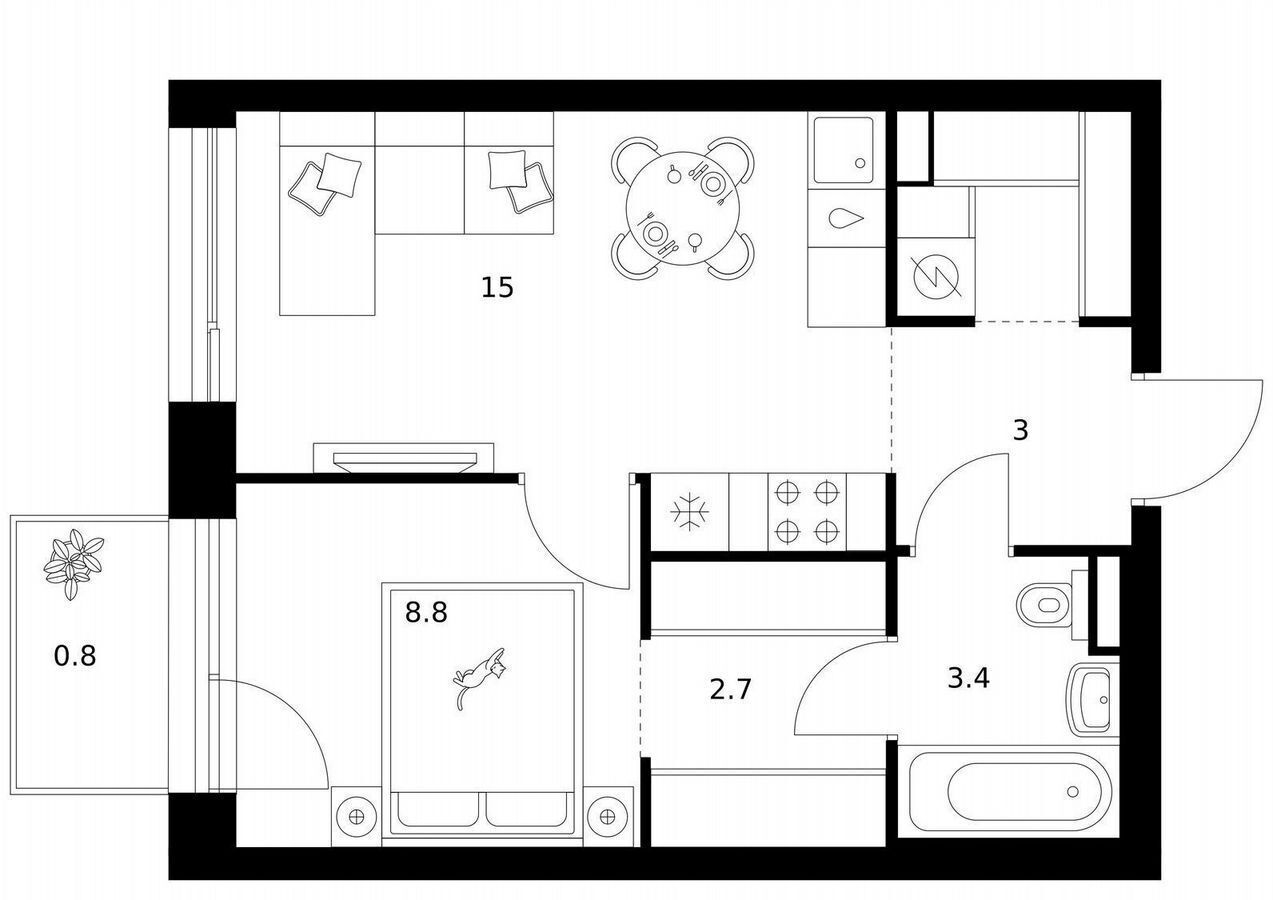 квартира г Зеленоград пер Георгиевский Зеленоград-Крюково, корп. 6. 6 фото 1