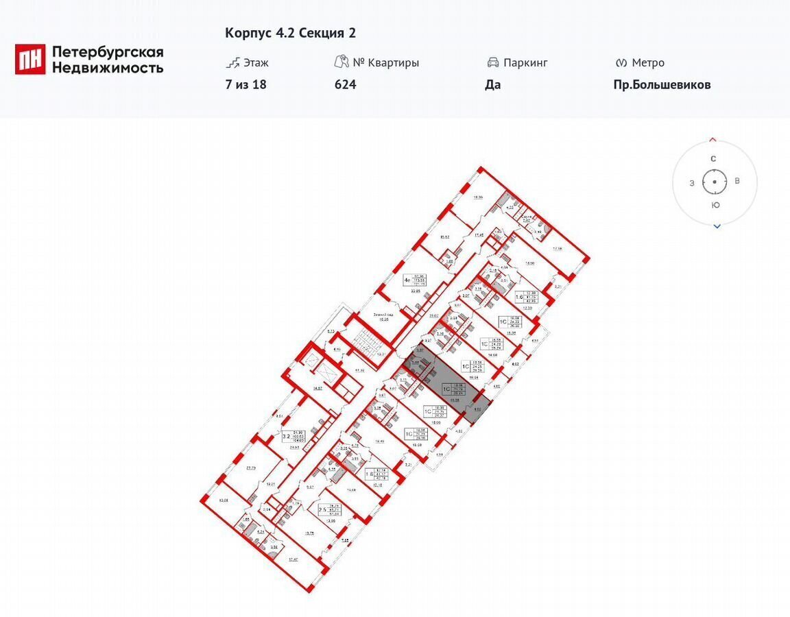 квартира г Санкт-Петербург метро Улица Дыбенко наб Октябрьская корп. 4. 2 фото 2