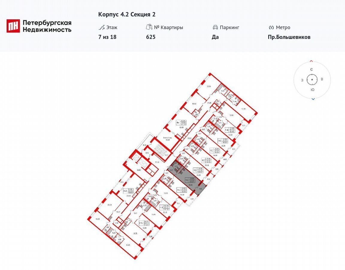 квартира г Санкт-Петербург метро Улица Дыбенко наб Октябрьская корп. 4. 2 фото 2