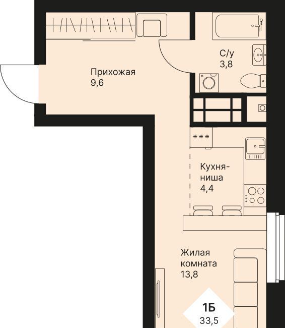 квартира г Екатеринбург Эльмаш ЖК Веер Парк Проспект Космонавтов, жилрайон фото 1