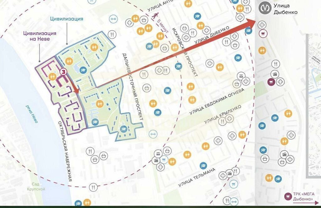 квартира г Санкт-Петербург метро Ломоносовская р-н Невский наб Октябрьская 40 фото 10