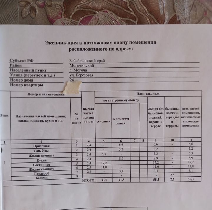 квартира р-н Могочинский г Могоча ул Березовая 24 фото 1