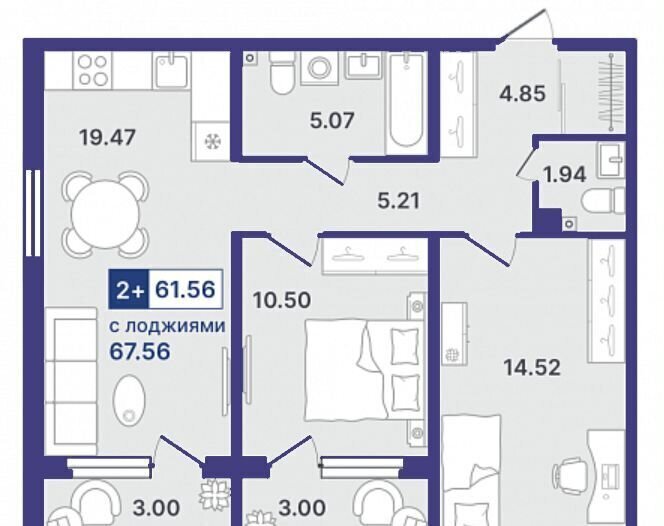 квартира г Тюмень р-н Ленинский ул Стройотрядовская 4 фото 1