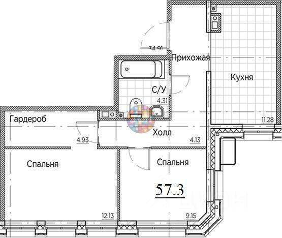 квартира г Санкт-Петербург р-н Василеостровский ул 12-я линия 1ж Васильевский округ, В. О., Ленинградская область, 41 к фото 7