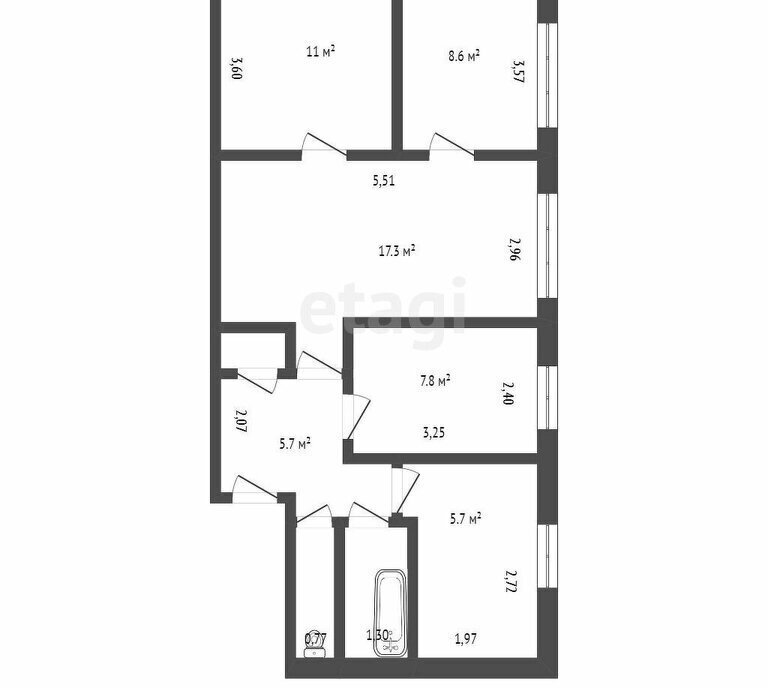 квартира р-н Мелеузовский г Мелеуз мкр 32-й 30 фото 4