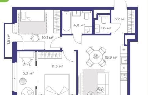 квартира г Тюмень р-н Калининский ул Ильи Кургузова 21 фото 2