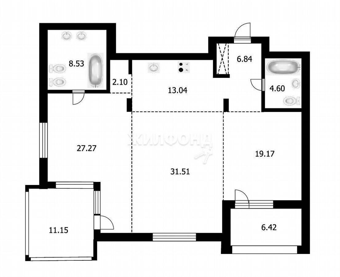 квартира г Новосибирск р-н Заельцовский ш Дачное 22/3 фото 25