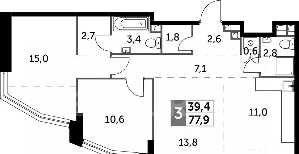 квартира г Москва метро Нагатинская ш Варшавское 37к/4 фото 2