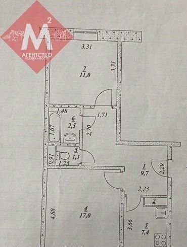 квартира г Нягань р-н мкр 1 5 фото 1