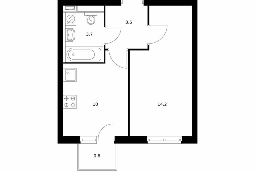 квартира г Котельники р-н мкр Парковый Котельники, 2к 1 фото 1