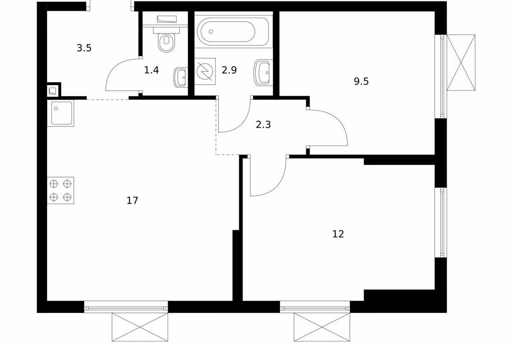 квартира г Котельники р-н мкр Парковый Котельники, 2к 1 фото 1